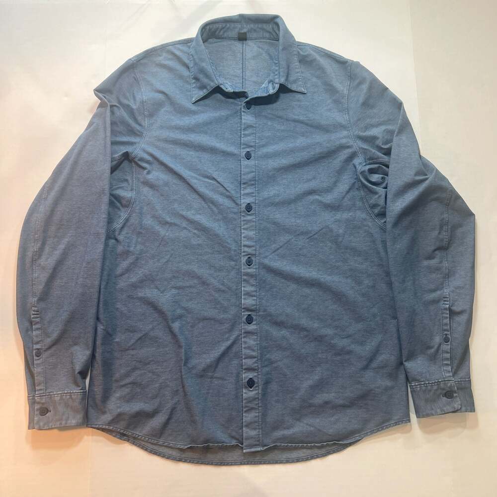 Lululemon Men's Commission Long Sleeve Shirt Medium Blue - Picture 2 of 8